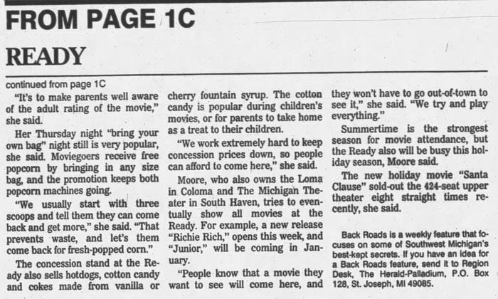 Ready Theatre - The Herald Palladium Thu Dec 22 1994